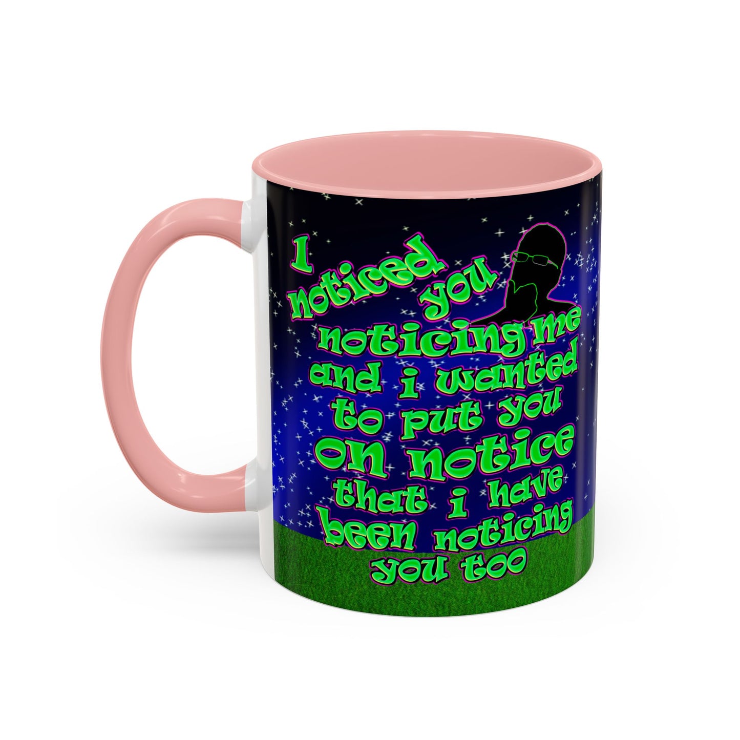 noticed you noticing - Accent Mug ('snoops' background)