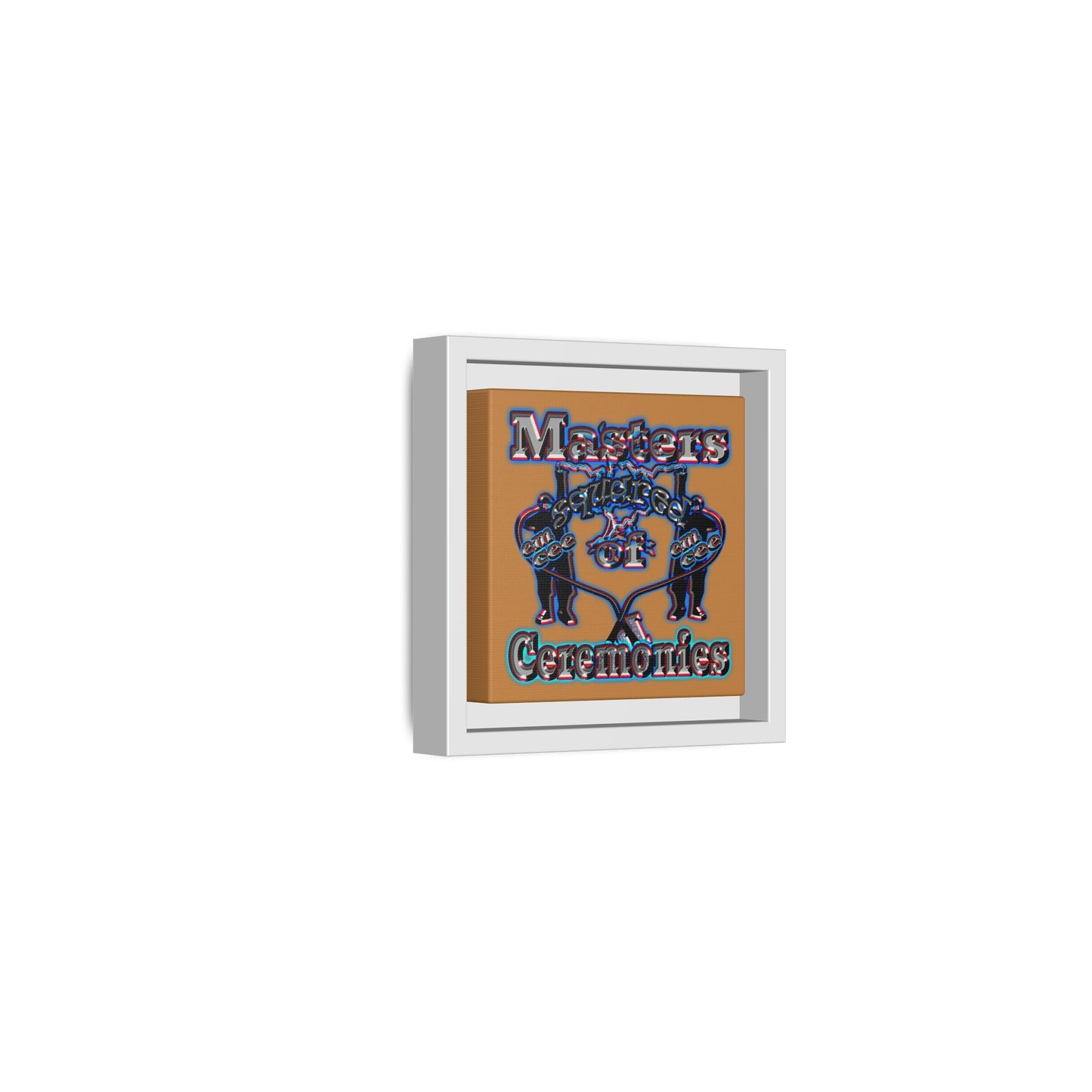 em cee squared - framed canvas art (light brown)