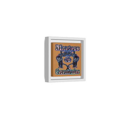 em cee squared - framed canvas art (light brown)