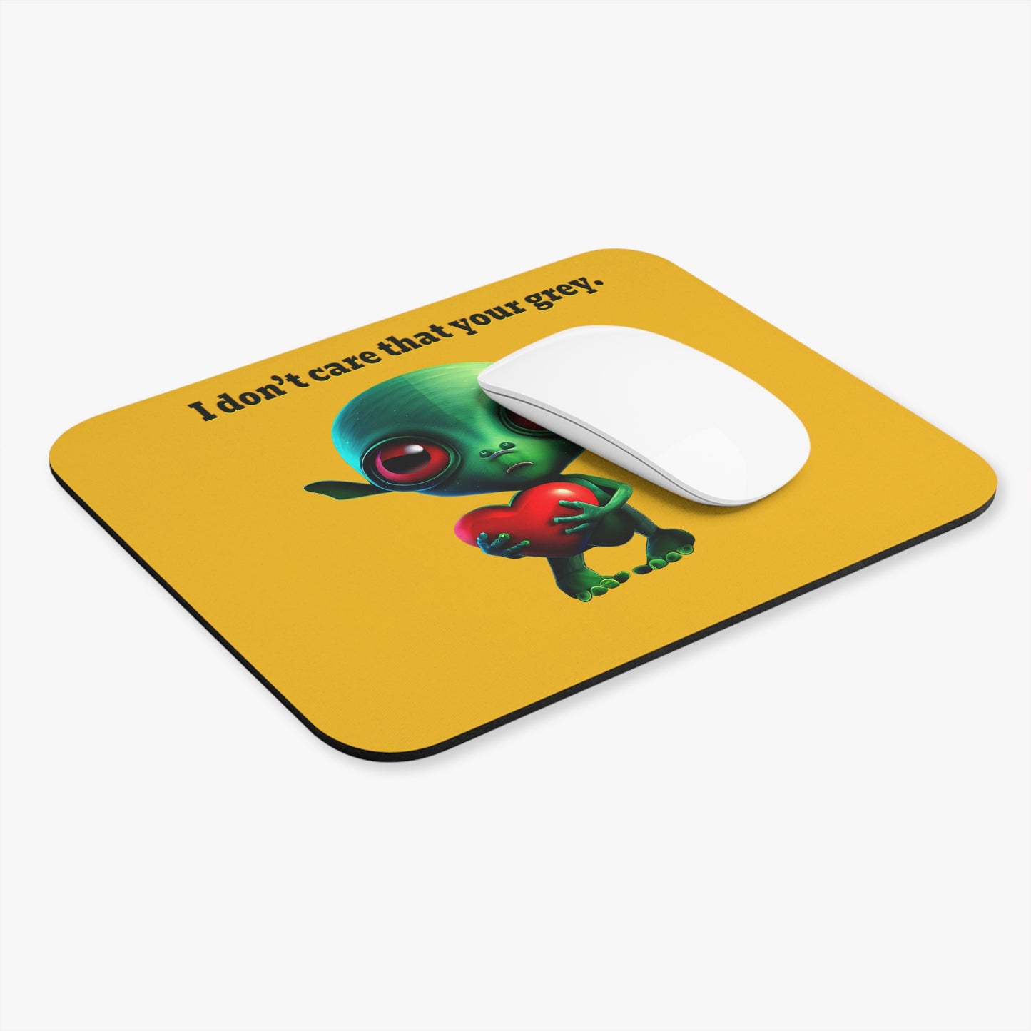 I don't care that your grey - Mouse Pad (Rectangle) (yellow)