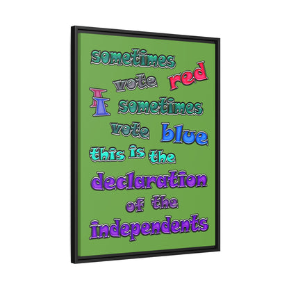 declaration of the independents - framed canvas art (green)