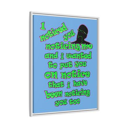 noticed you noticing - framed canvas art (light blue)