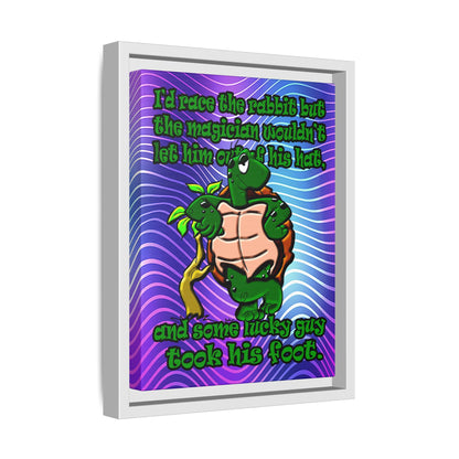 turtle race - framed canvas art (purple wave)
