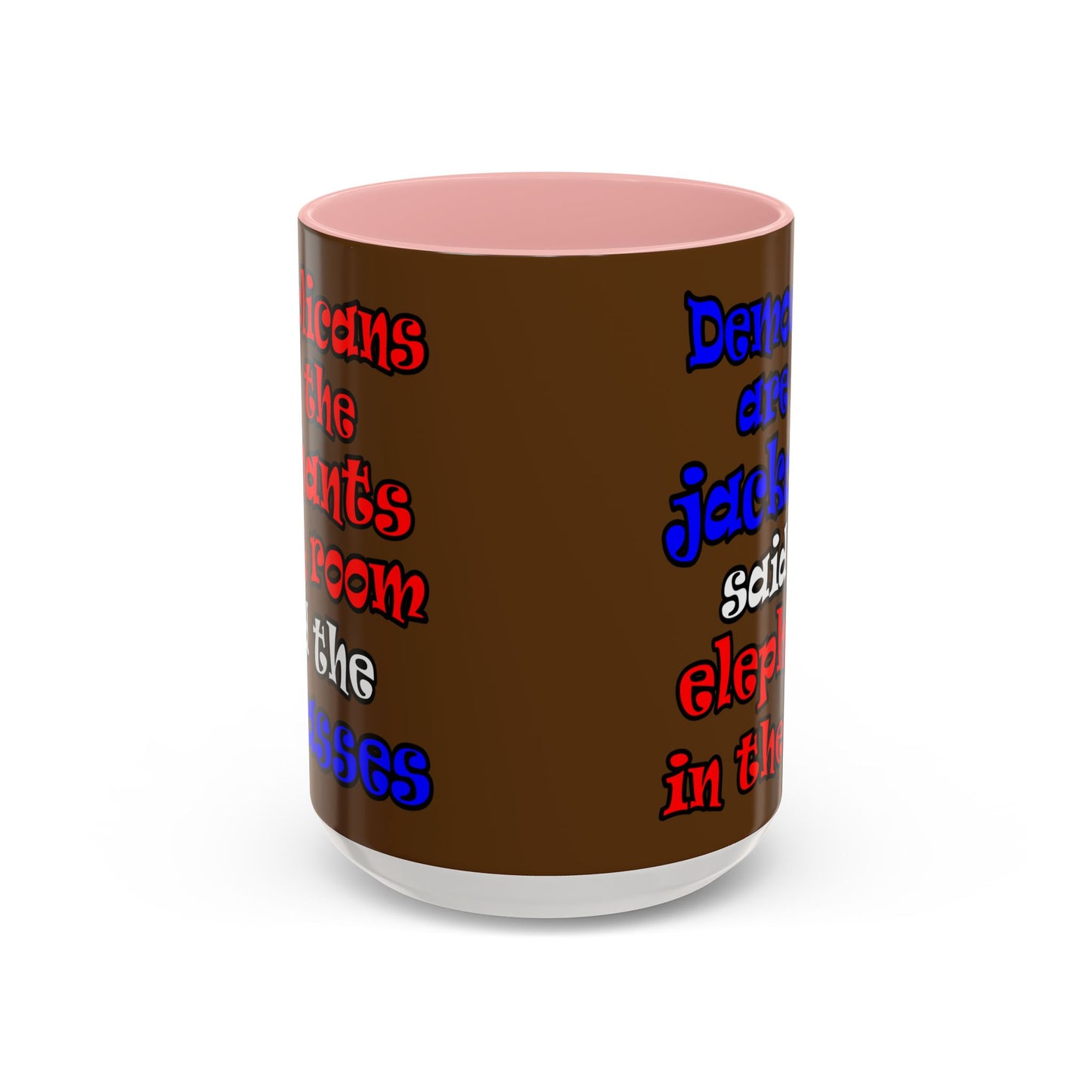 donkeys and elephants - Accent Mug (brown)