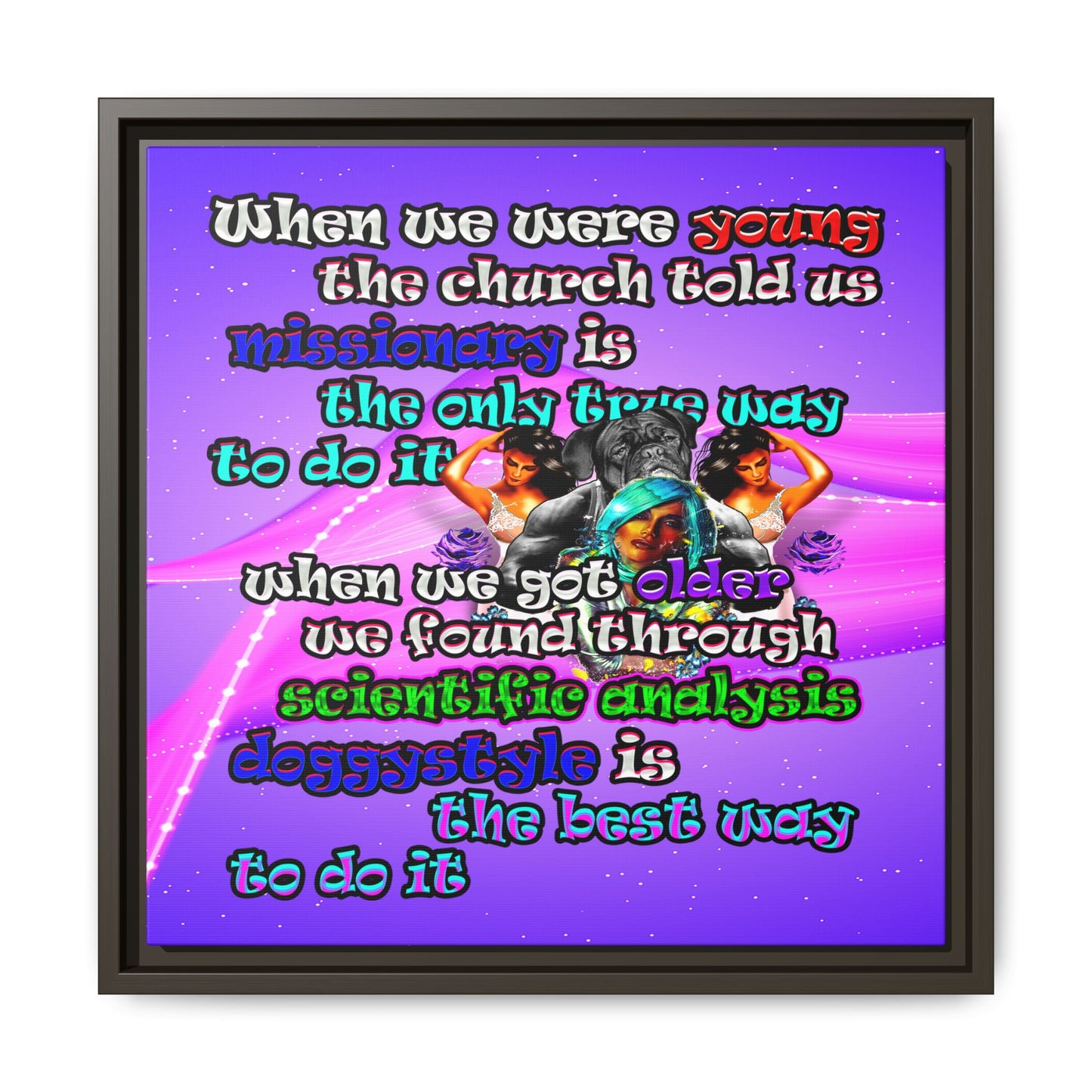 doggystyle - framed canvas art (purple-pink wave)