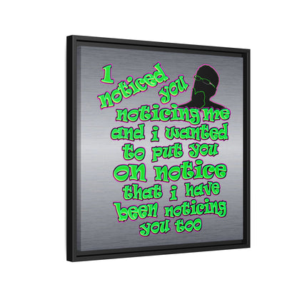 noticed you noticing - framed canvas art (brushed nickel)