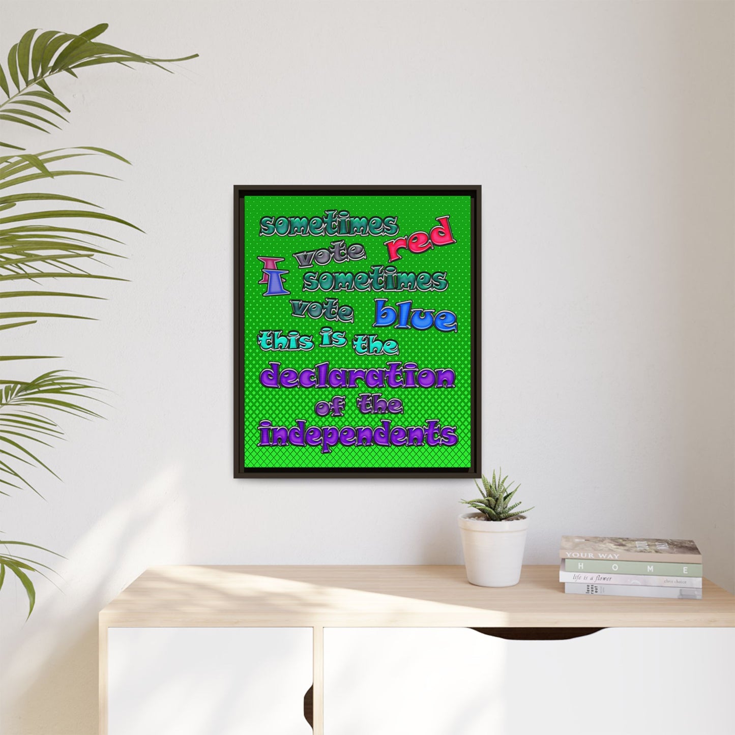 declaration of the independents - framed canvas art (logo green)