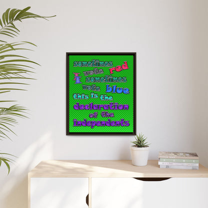 declaration of the independents - framed canvas art (logo green)