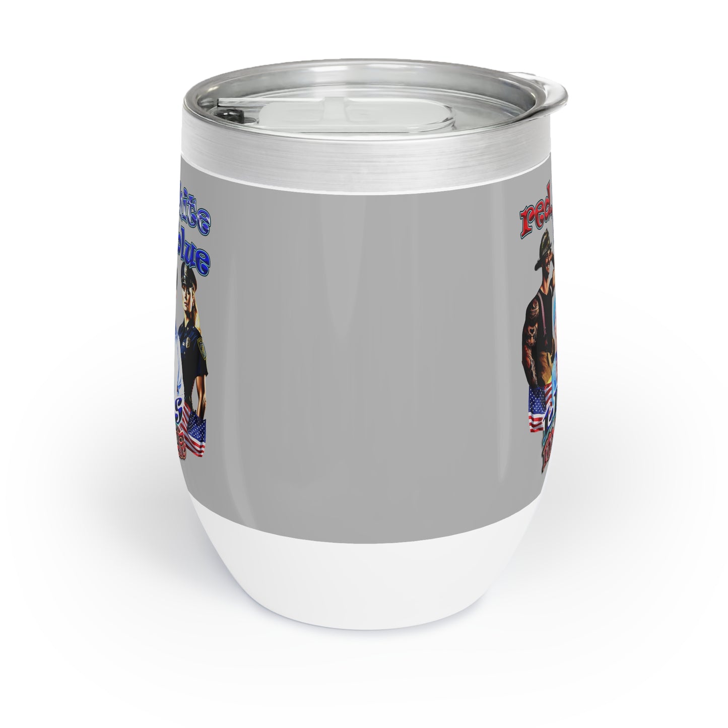 rw&b lives matter - Chill Wine Tumbler (light grey)
