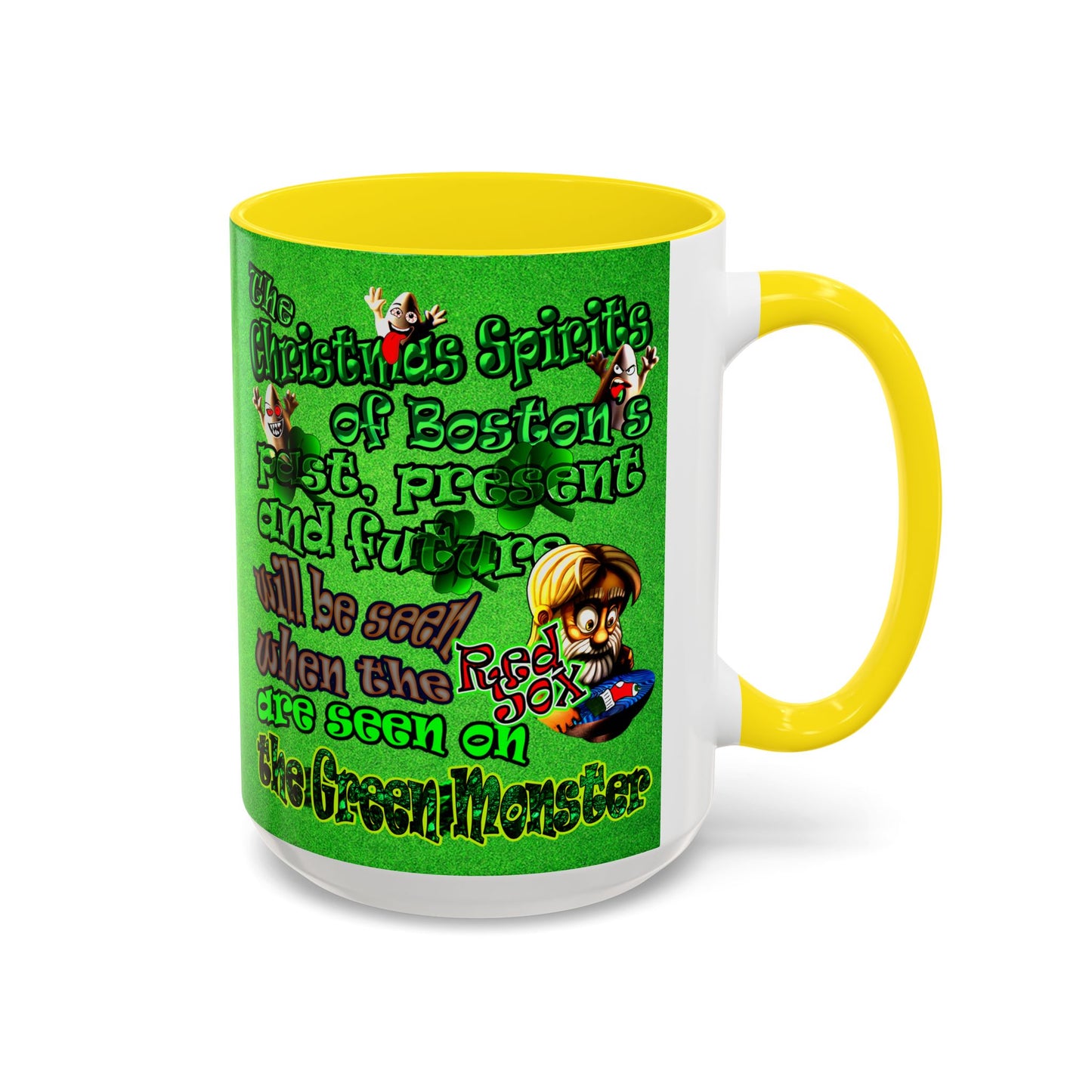 christmas spirits of boston - Accent Mug (green turf)