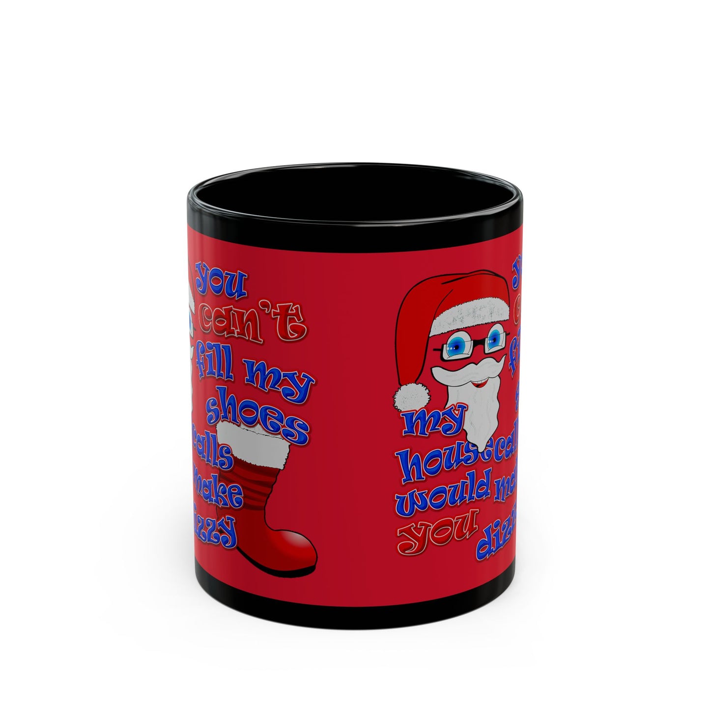 santa's shoes - Black Mug (dark red)