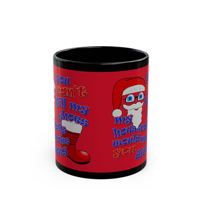 santa's shoes - Black Mug (dark red)