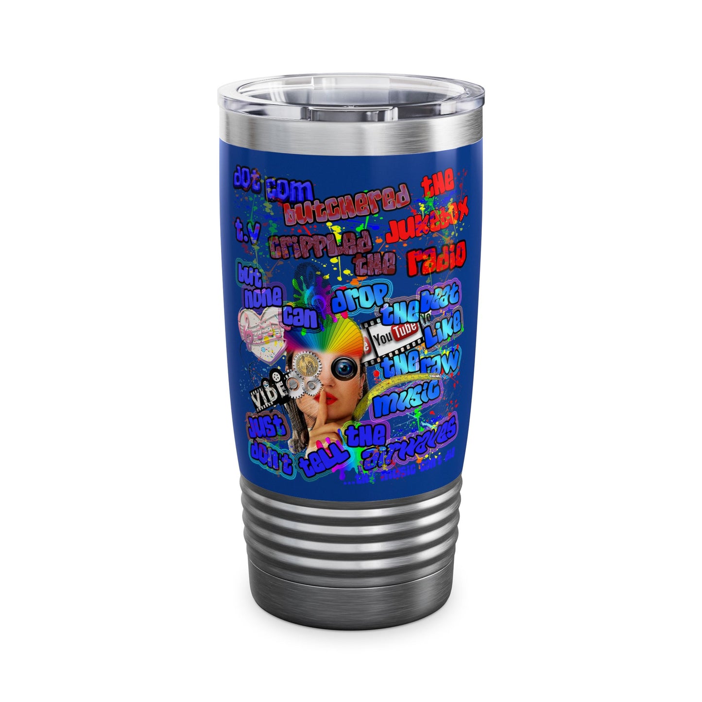 drop the beat - Ringneck Tumbler, 20oz (dark blue)