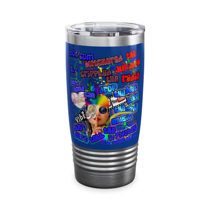 drop the beat - Ringneck Tumbler, 20oz (dark blue)