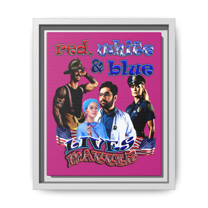 rw&b lives matter - framed canvas art (pink)