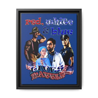 rw&b lives matter - framed canvas art (dark blue)