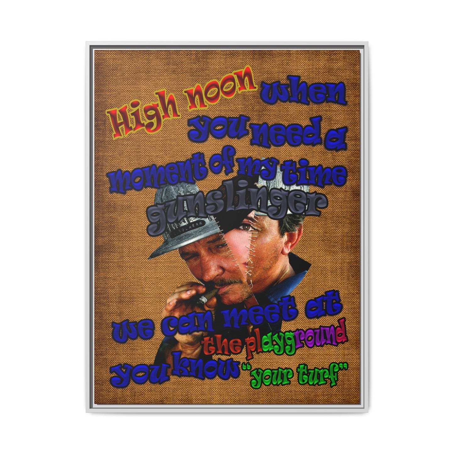 high noon - framed canvas art (brown papyrus)