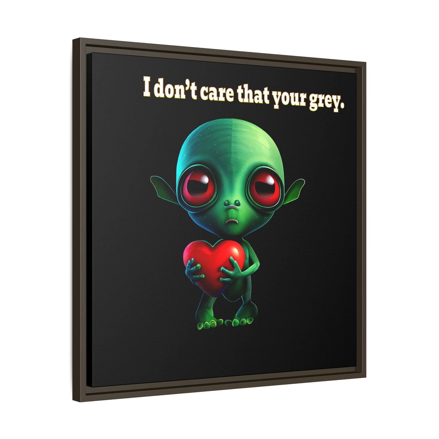 I don't care that your grey - framed canvas art (black)