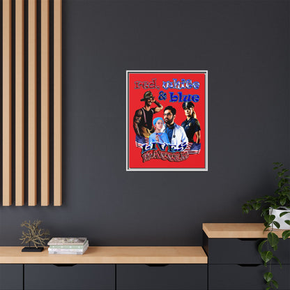 rw&b lives matter - framed canvas art (red)