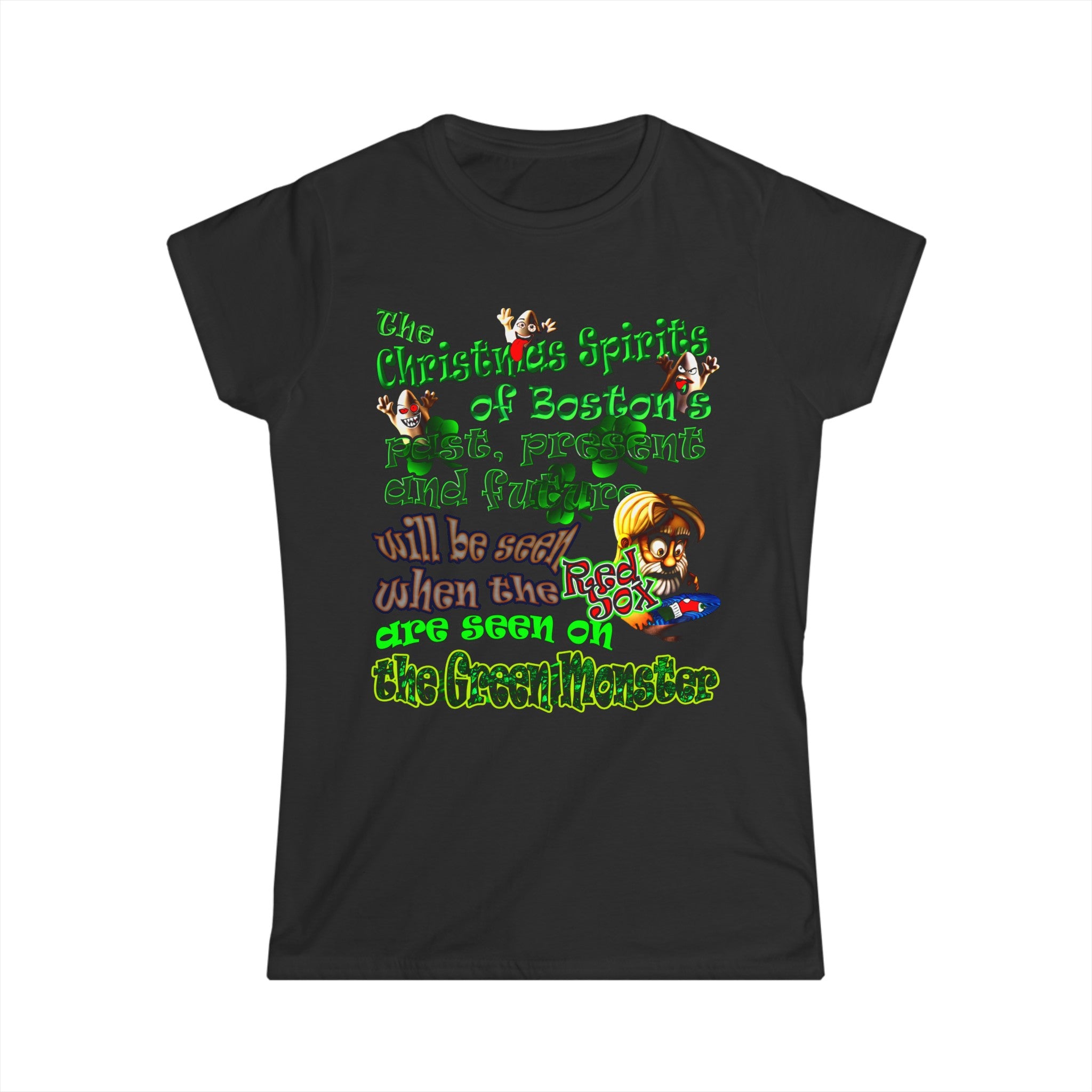 christmas spirits of boston - Women's Softstyle Tee