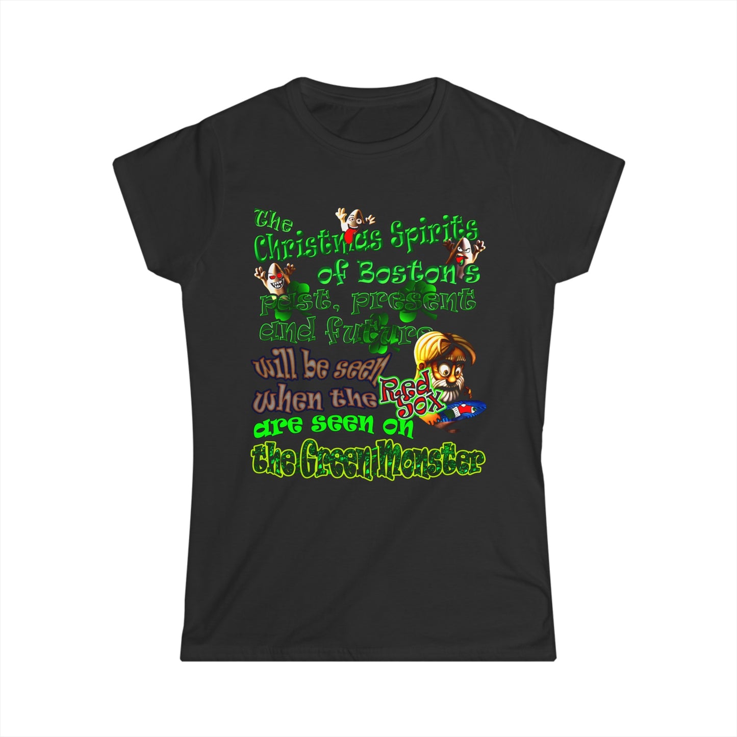christmas spirits of boston - Women's Softstyle Tee