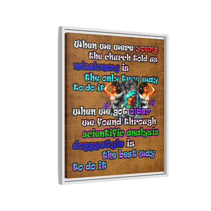 doggystyle - framed canvas art (brown papyrus)