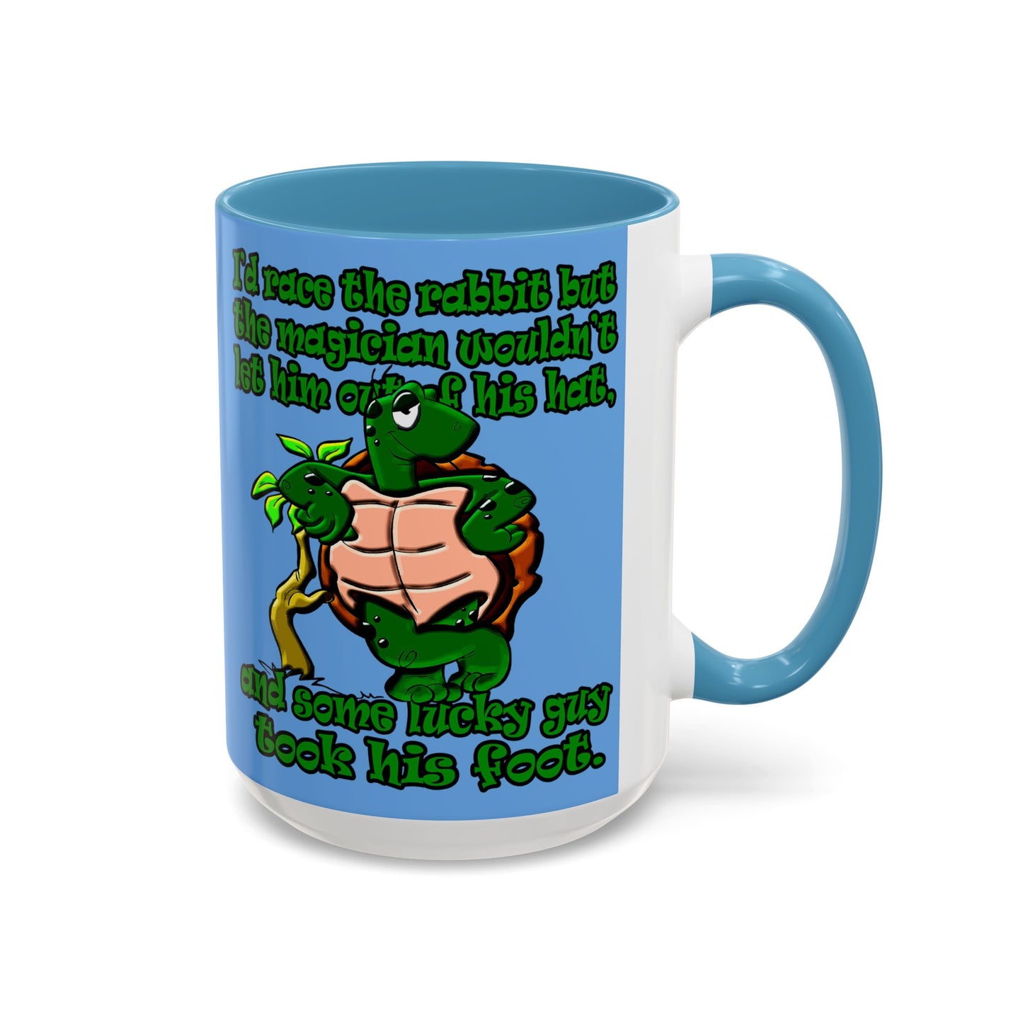 turtle race - Accent Mug (light blue)
