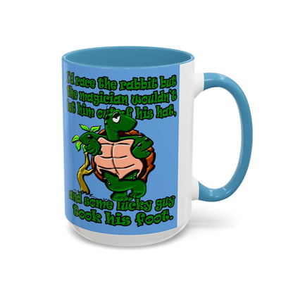 turtle race - Accent Mug (light blue)