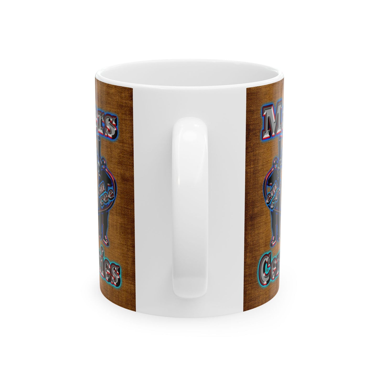 em cee squared - White Mug (brown papyrus)