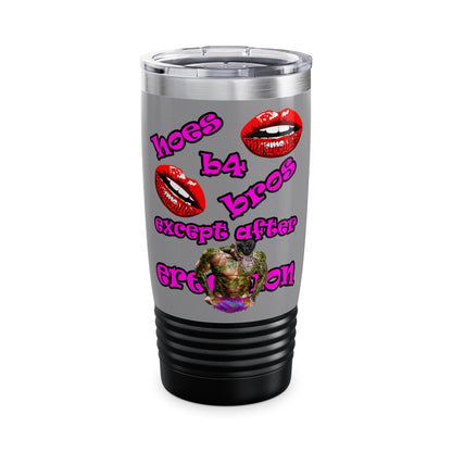 hoes b4 bros - Ringneck Tumbler, 20oz (grey)