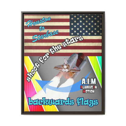 shoot for the stars - framed canvas art (rainbow split)