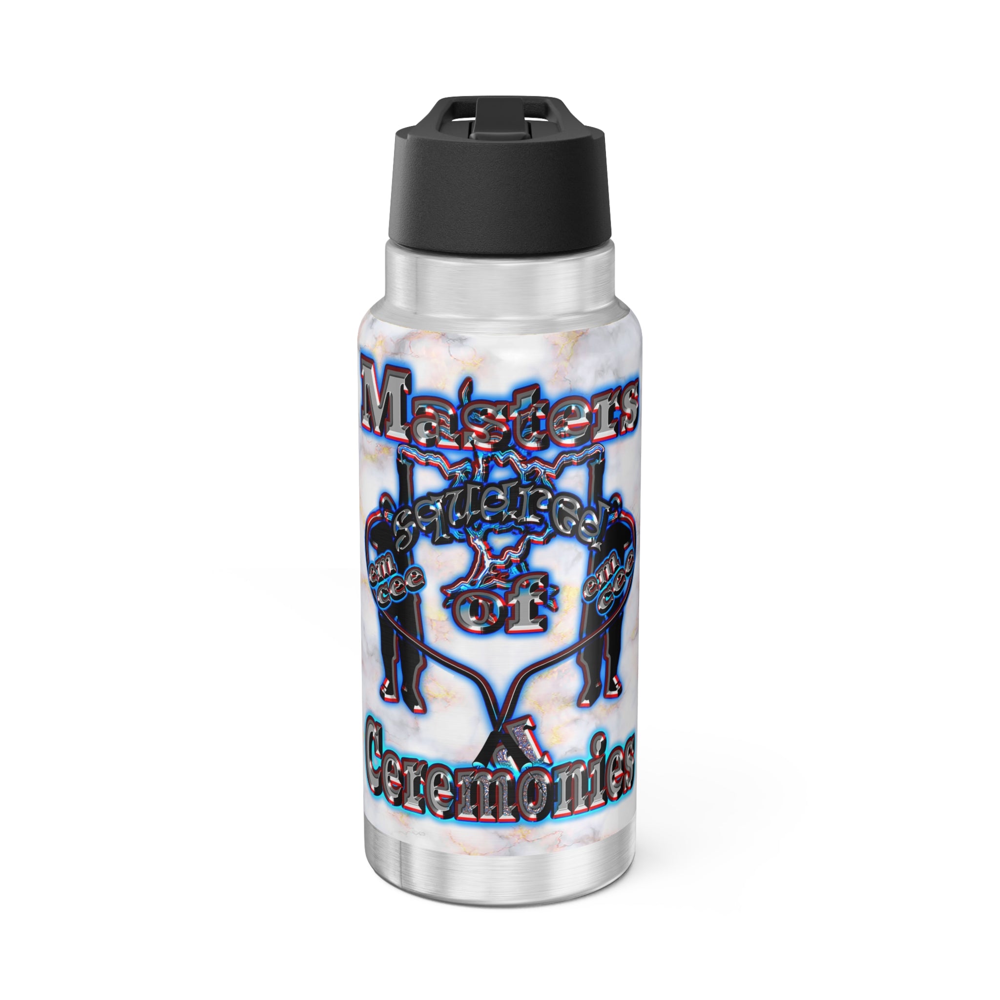 em cee squared - Gator Tumbler, 32oz (white marble)