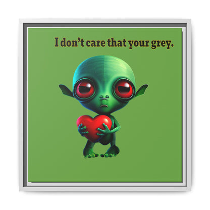 I don't care that your grey - framed canvas art (green)