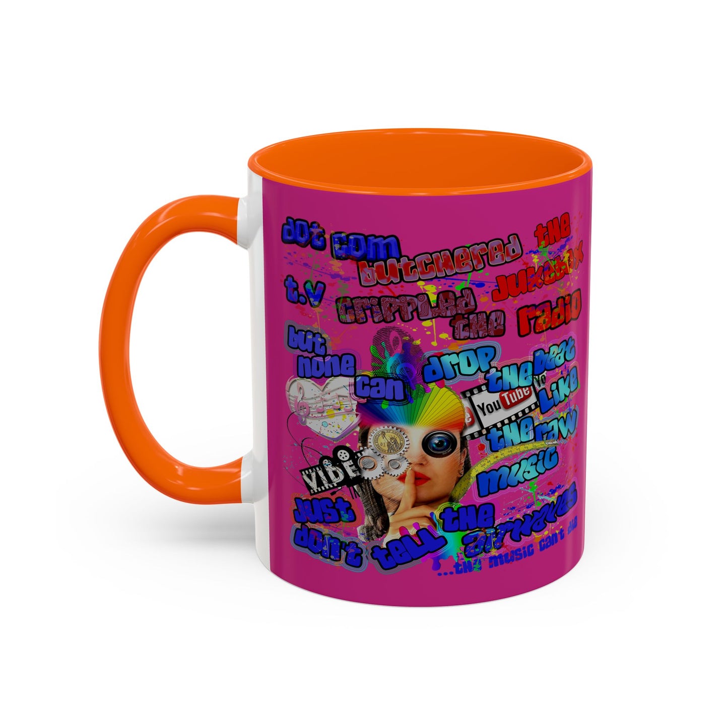 drop the beat - Accent Mug (pink)