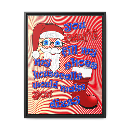 santa's shoes - framed canvas art (yellow-orange wave)