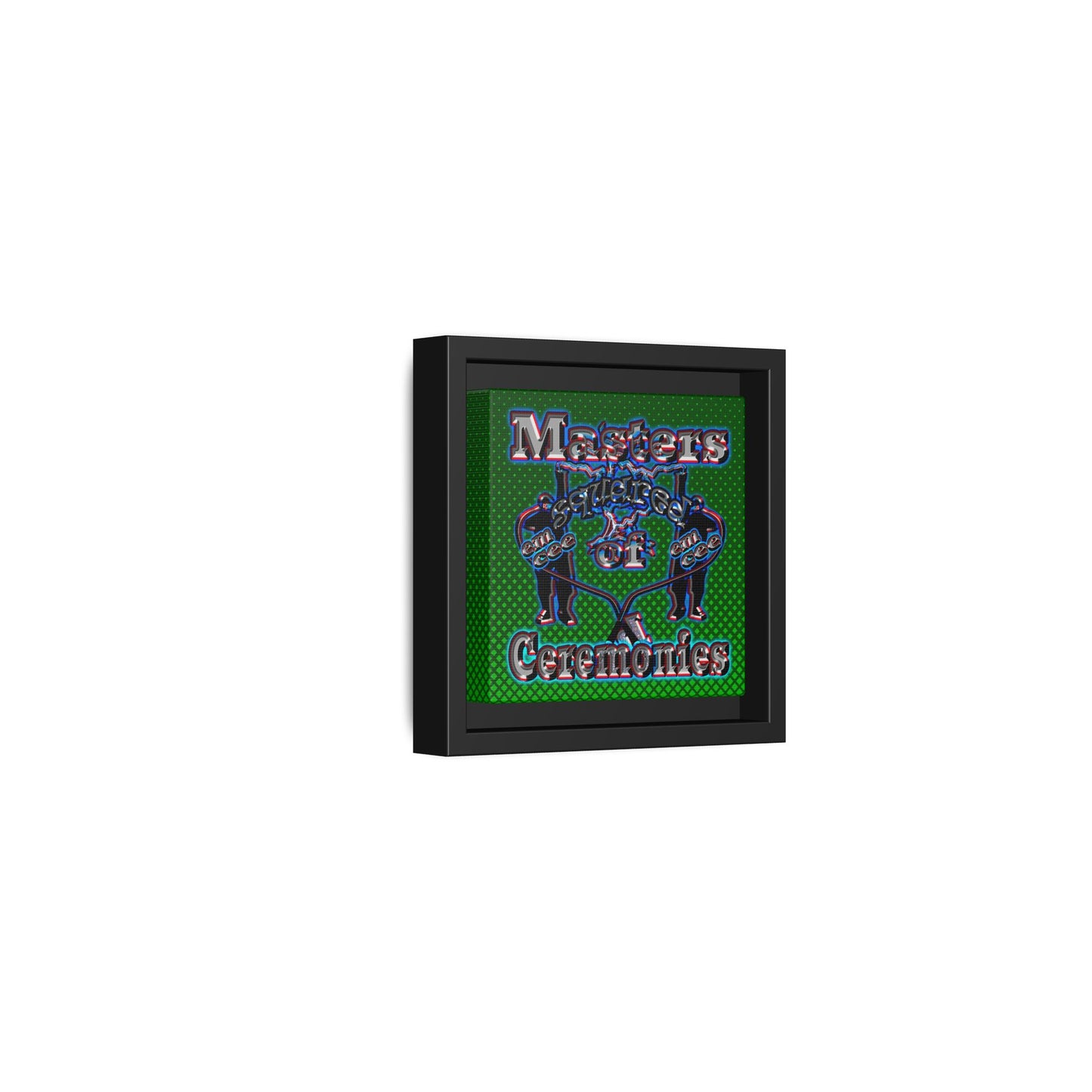em cee squared - framed canvas art (logo green)