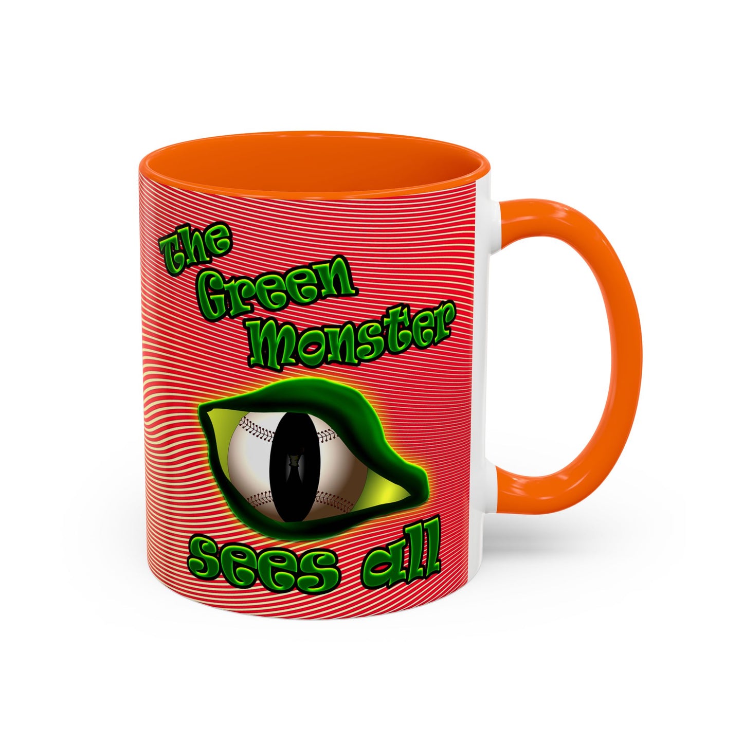 green monster - Accent Mug (yellow-orange wave)