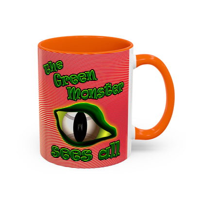 green monster - Accent Mug (yellow-orange wave)