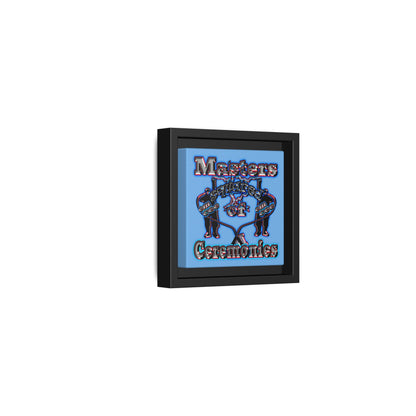 em cee squared - framed canvas art (light blue)