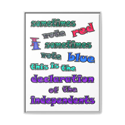 declaration of the independents - framed canvas art (white)