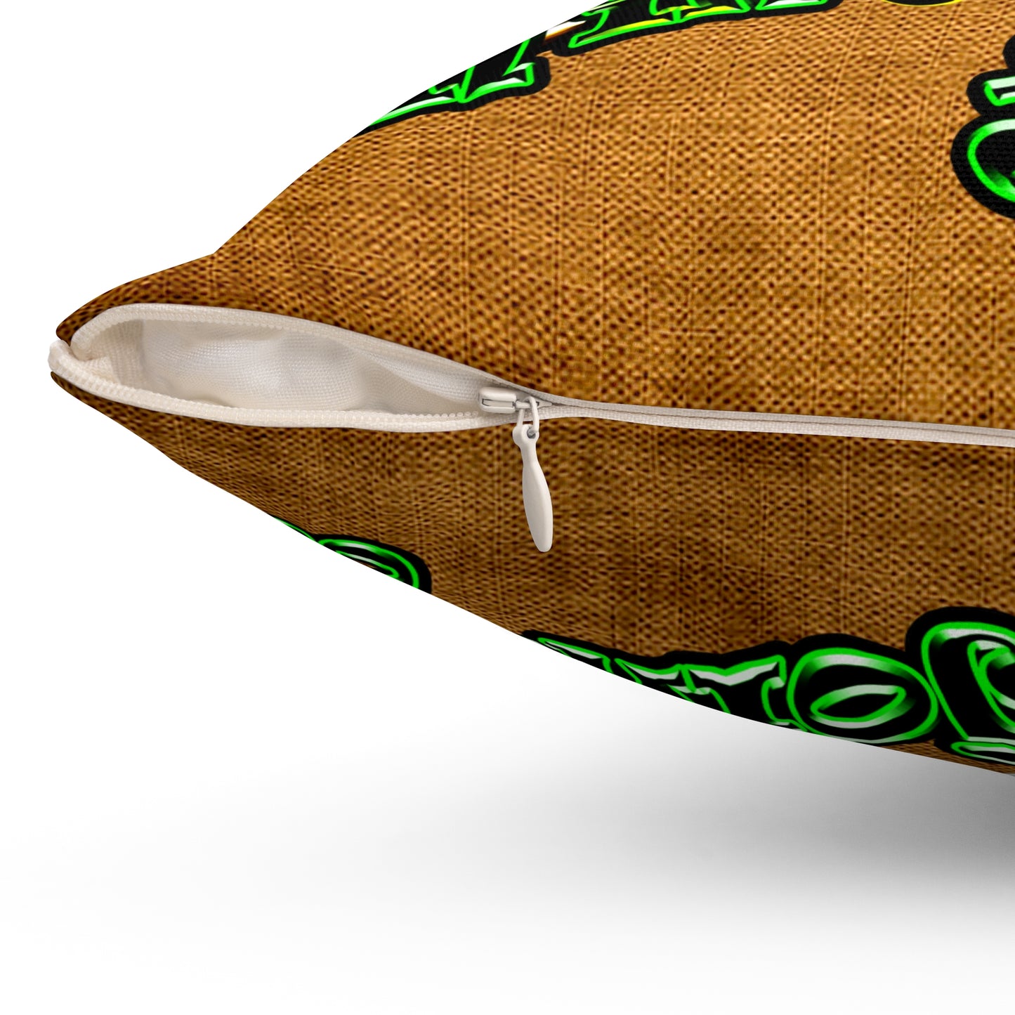 og - Spun Polyester Square Pillow - (dichromatic brown papyrus)