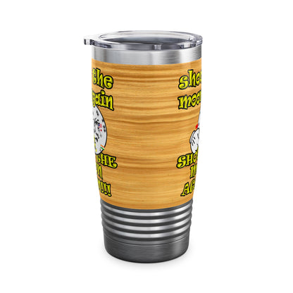 shoot the moon again - Ringneck Tumbler, 20oz (butterscotch wood finish)