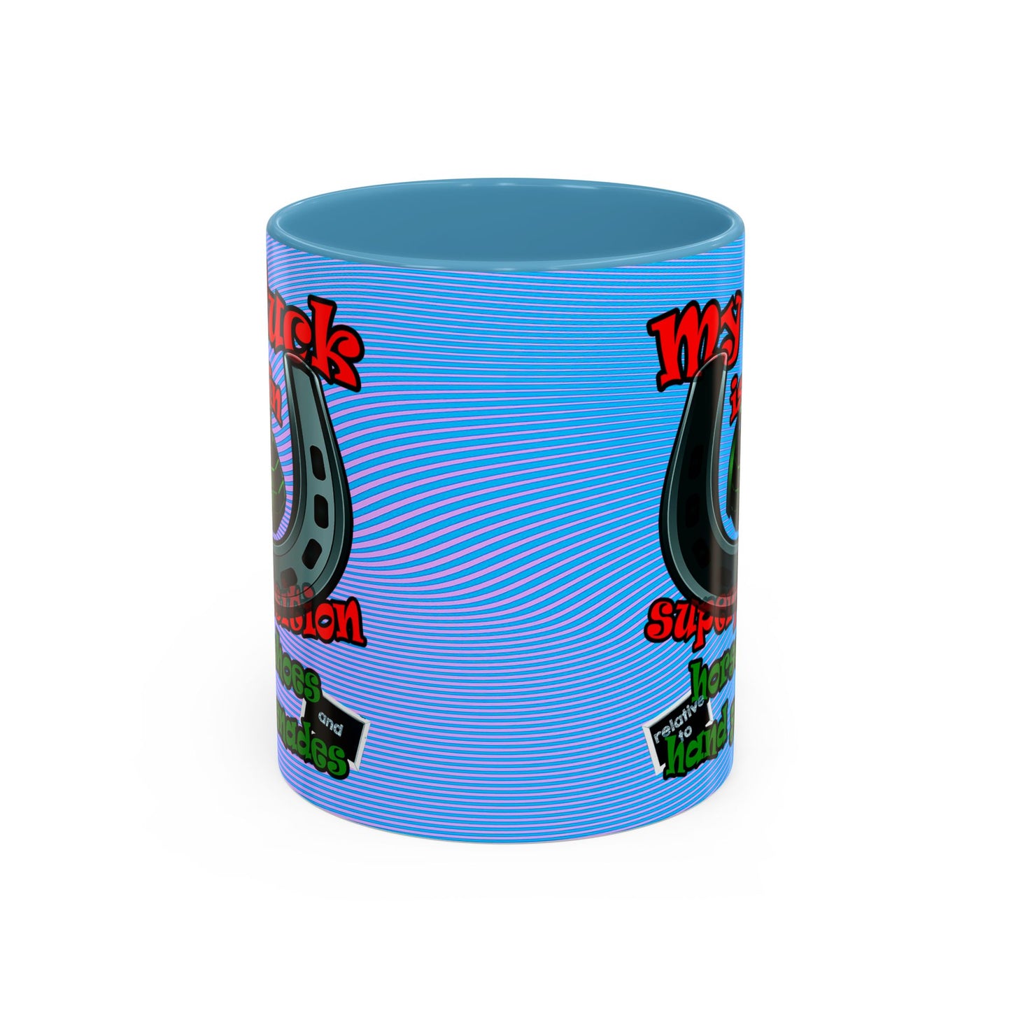 my luck - Accent Mug (light blue-purple wave)