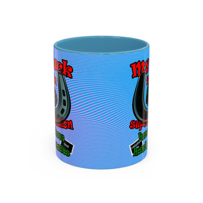 my luck - Accent Mug (light blue-purple wave)