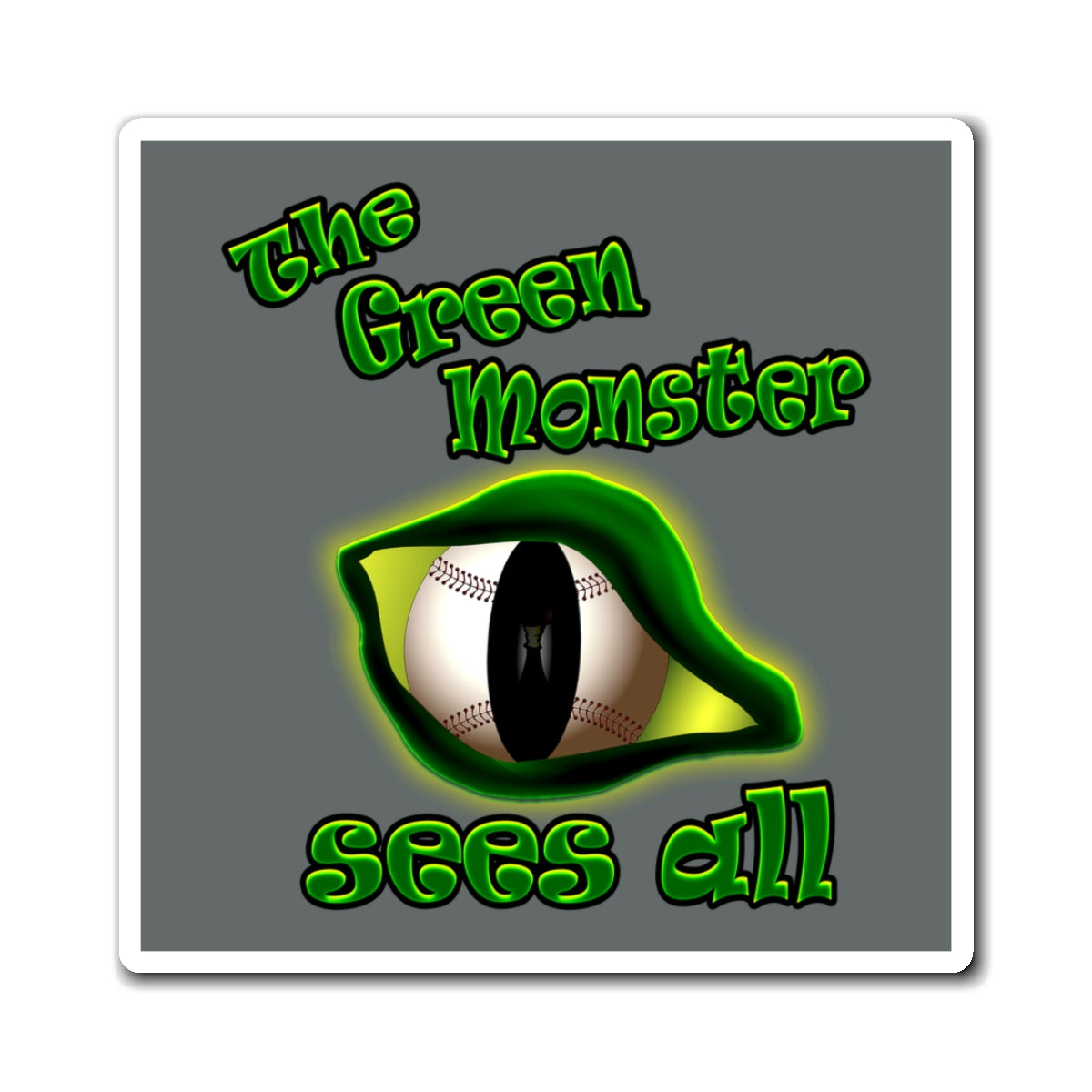 green monster - Magnets - (dark grey)