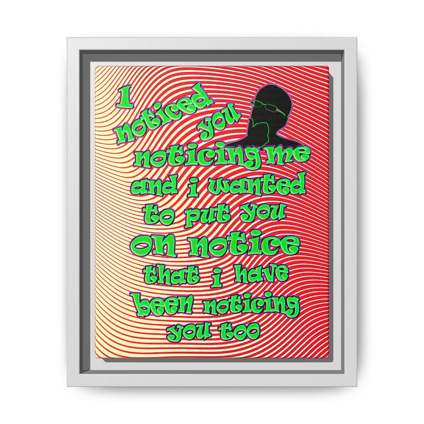 noticed you noticing - framed canvas art (yellow-orange wave)