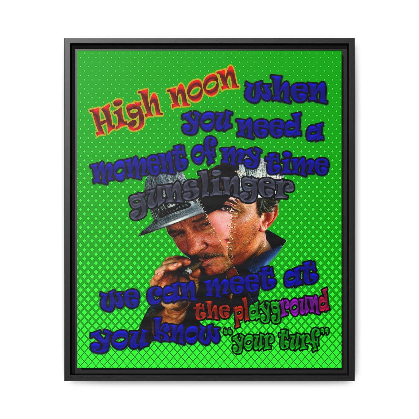 high noon - framed canvas art (logo green)