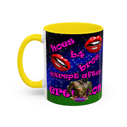 hoes b4 bros - Accent Mug ('snoops' background)