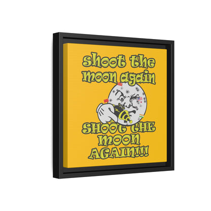 shoot the moon again - framed canvas art (yellow)