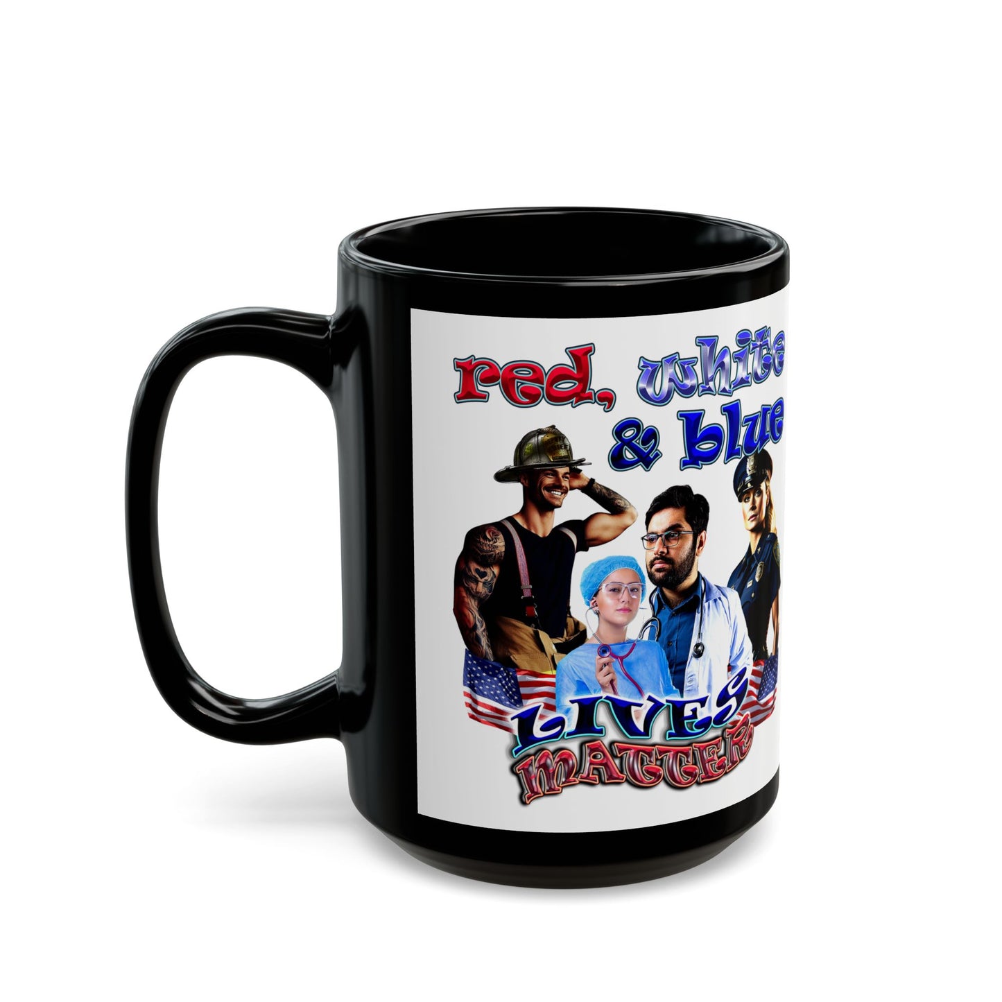 rw&b lives matter - Black Mug (white)